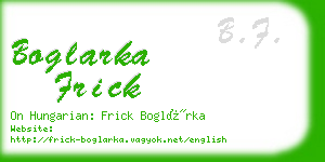 boglarka frick business card